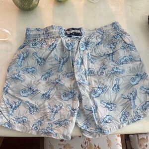Vilebrequin Gray Swim Trunks with Blue Lobster Print